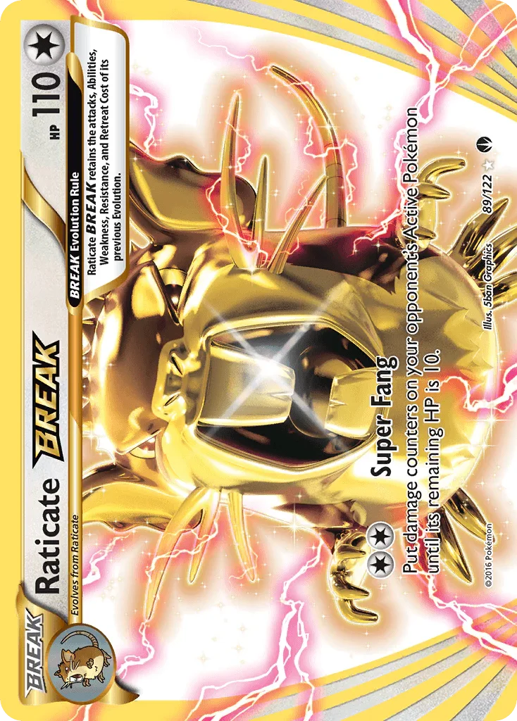 89, Colorless, Holofoil, Ultra Rare, XY: BREAKpoint Raticate BREAK (89/122) [XY: BREAKpoint] - Trading Card World
