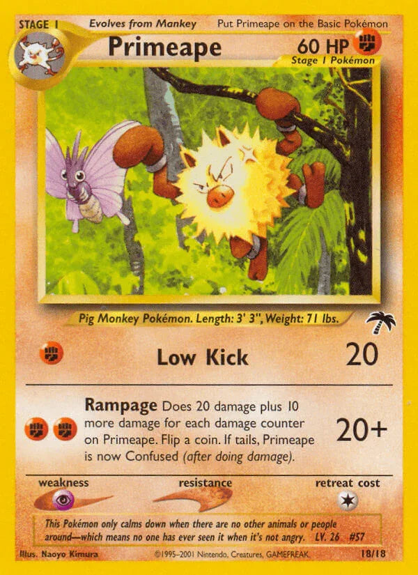 18, Fighting, Normal, Promo, Psychic[×2], Southern Islands Primeape (18/18) [Southern Islands] - Trading Card World