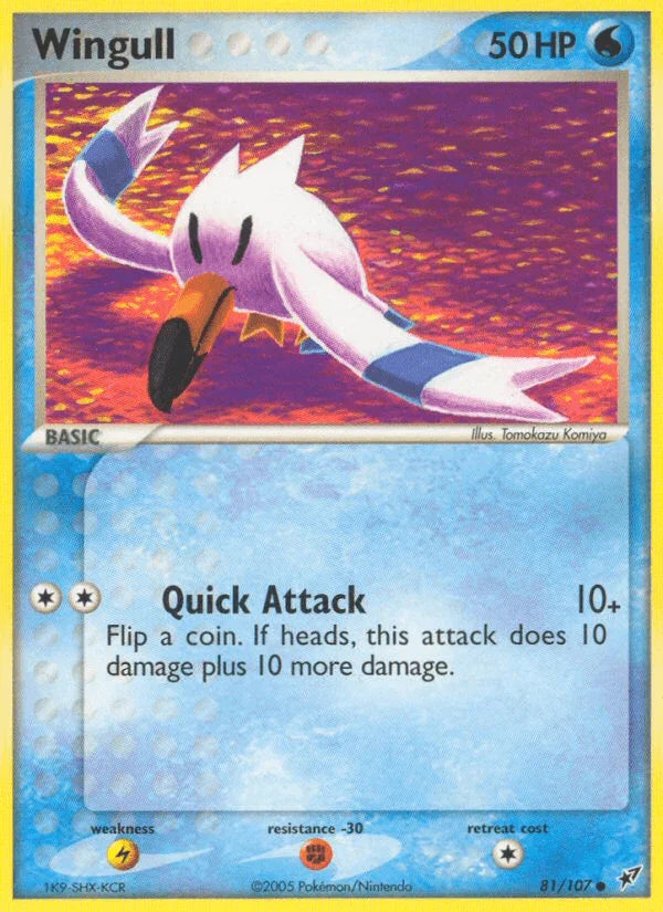 81, Common, EX: Deoxys, Fighting[-30], Lightning[×2], Normal, Water Wingull (81/107) [EX: Deoxys] - Trading Card World