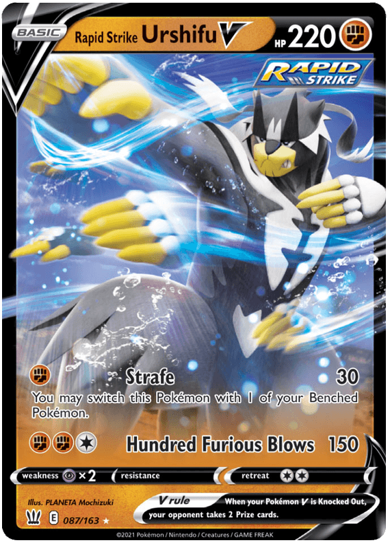 087, Fighting, Holofoil, Psychic[x2], Sword & Shield: Battle Styles, Ultra Rare Rapid Strike Urshifu V (087/163) [Sword & Shield: Battle Styles] - Trading Card World
