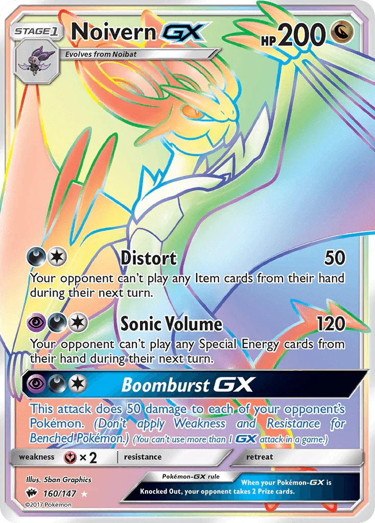 160, Dragon, Fairy[×2], Holofoil, Secret Rare, Sun & Moon: Burning Shadows Noivern GX (160/147) [Sun & Moon: Burning Shadows] - Trading Card World
