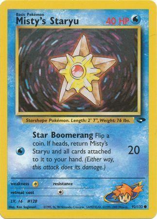 92, Common, Gym Challenge Unlimited, Lightning[×2], Normal, Water Misty's Staryu (92/132) [Gym Challenge Unlimited] - Trading Card World