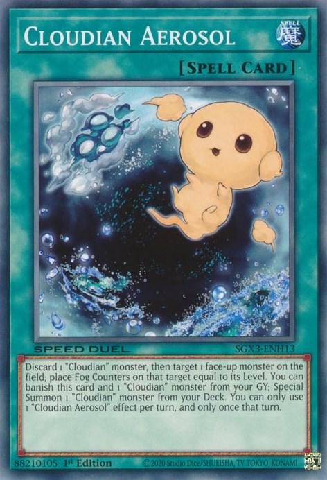 1st Edition, Common, Cyberse, Normal Spell, Speed Duel GX: Duelists of Shadows, Spell Cloudian Aerosol [SGX3-ENH13] Common - Trading Card World