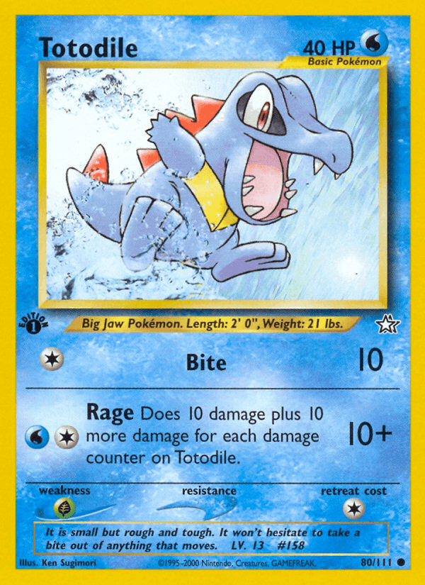 1st Edition Normal, 80, Common, Grass[×2], Neo Genesis 1st Edition, Water Totodile (80/111) [Neo Genesis 1st Edition] - Trading Card World