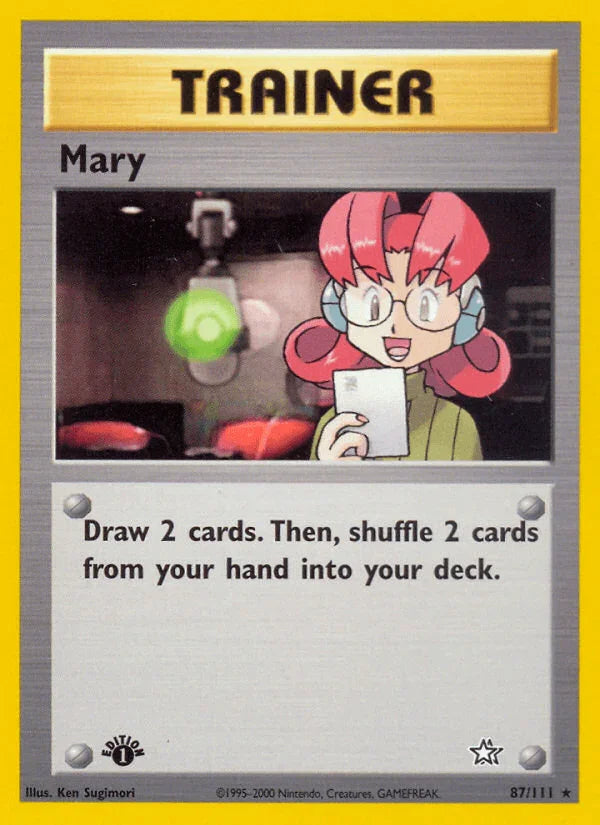 1st Edition Normal, 87, Neo Genesis 1st Edition, Rare, Trainer Mary (87/111) [Neo Genesis 1st Edition] - Trading Card World