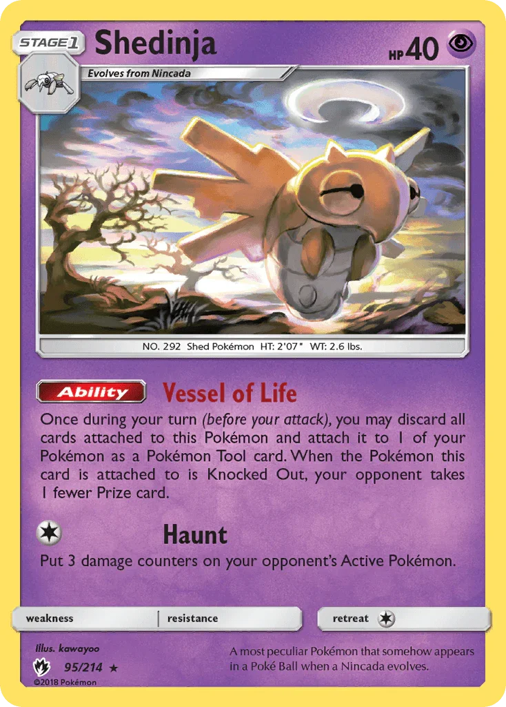 95, Normal, Psychic, Rare, Reverse Holofoil, Sun & Moon: Lost Thunder Shedinja (95/214) [Sun & Moon: Lost Thunder] - Trading Card World
