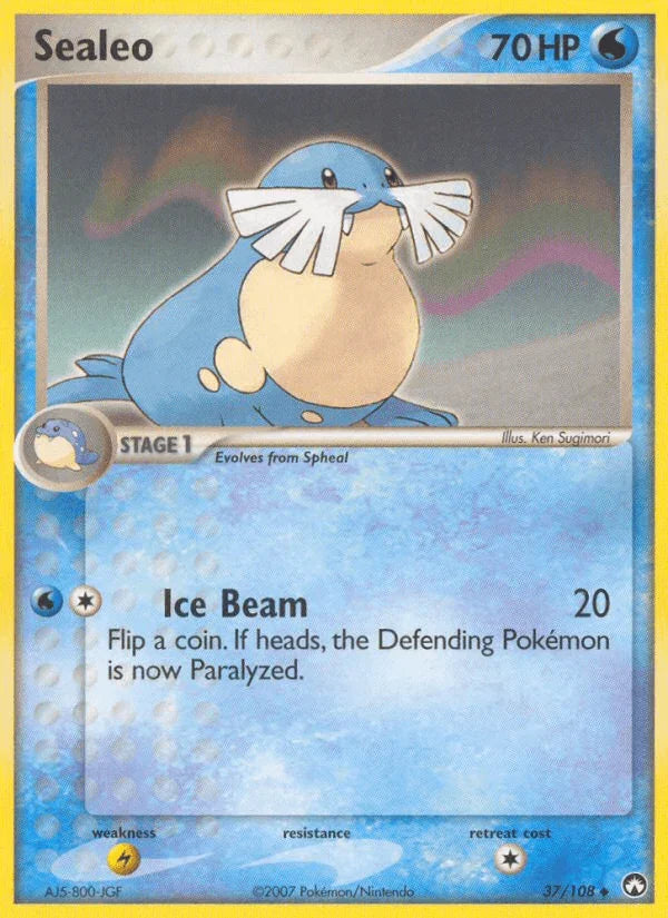 37, EX: Power Keepers, Lightning[×2], Normal, Uncommon, Water Sealeo (37/108) [EX: Power Keepers] - Trading Card World