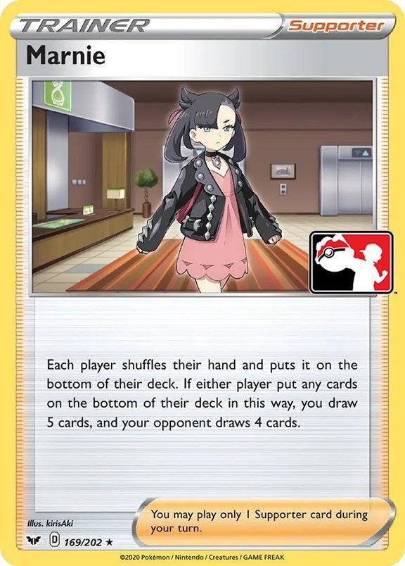 169, Holofoil, Normal, Prize Pack Series One, Rare, Supporter Marnie (169/202) [Prize Pack Series One] - Trading Card World