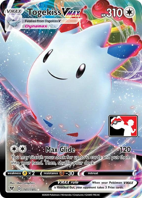 141, Colorless, Fighting [-30], Holofoil, Lightning [x2], Prize Pack Series One, Ultra Rare Togekiss VMAX (141/185) [Prize Pack Series One] - Trading Card World