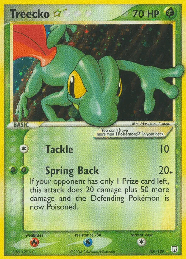 109, EX: Team Rocket Returns, Fire[×2], Grass, Holofoil, Ultra Rare, Water[-30] Treecko Star (109/109) [EX: Team Rocket Returns] - Trading Card World