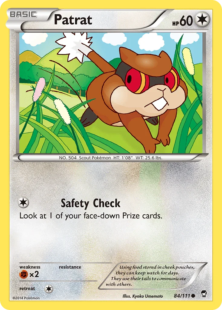 84, Colorless, Common, Fighting[×2], Normal, Reverse Holofoil, XY: Furious Fists Patrat (84/111) [XY: Furious Fists] - Trading Card World
