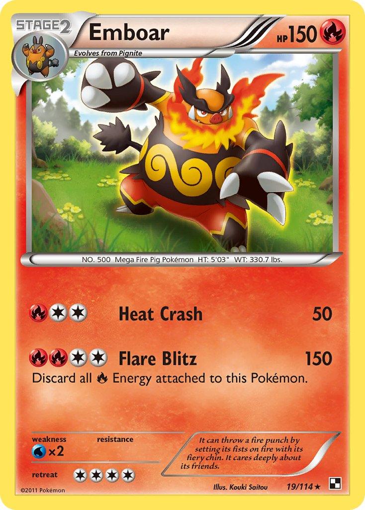 19, Black & White: Base Set, Fire, Normal, Rare, Water[×2] Emboar (19/114) (Theme Deck Exclusive) [Black & White: Base Set] - Trading Card World