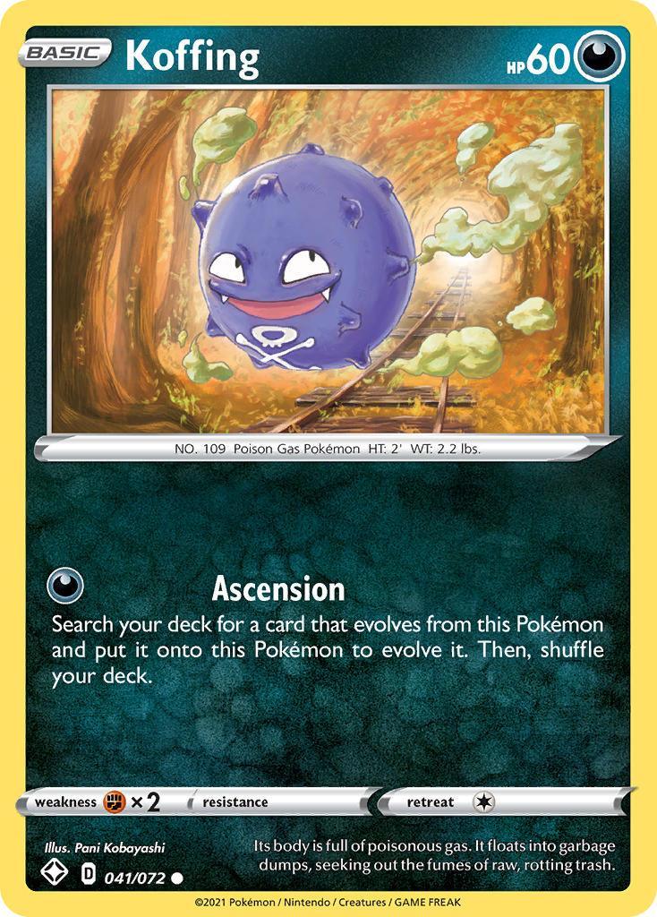 041, Common, Darkness, Fighting[×2], Normal, Reverse Holofoil, Sword & Shield: Shining Fates Koffing (041/072) [Sword & Shield: Shining Fates] - Trading Card World
