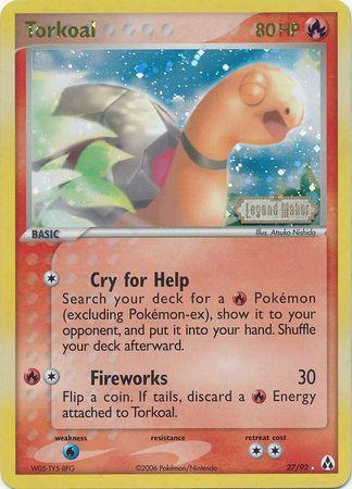 27, EX: Legend Maker, Fire, Rare, Reverse Holofoil, Water[×2] Torkoal (27/92) (Stamped) [EX: Legend Maker] - Trading Card World