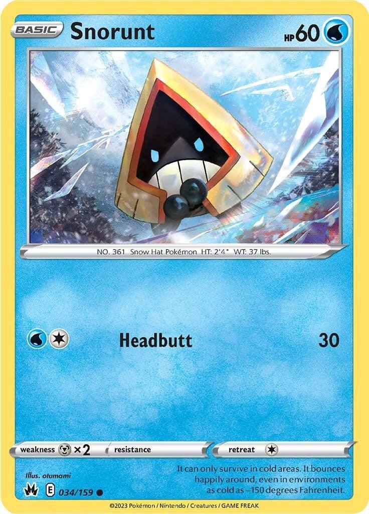 034, Common, Metal [x2], Normal, Reverse Holofoil, Sword & Shield: Crown Zenith, Water Snorunt (034/159) [Sword & Shield: Crown Zenith] - Trading Card World