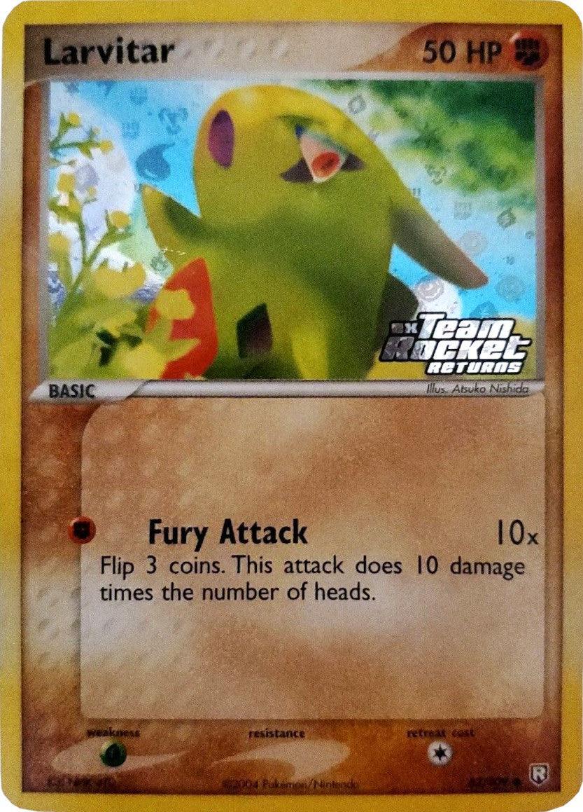 62, Common, EX: Team Rocket Returns, Fighting, Grass[×2], Reverse Holofoil Larvitar (62/109) (Stamped) [EX: Team Rocket Returns] - Trading Card World