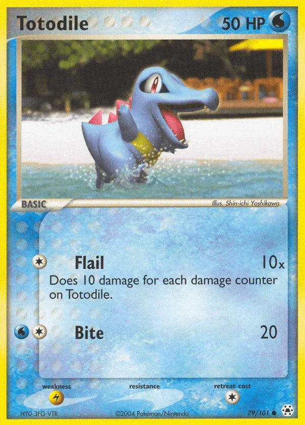79, Common, EX: Hidden Legends, Lightning[×2], Normal, Reverse Holofoil, Water Totodile (79/101) [EX: Hidden Legends] - Trading Card World
