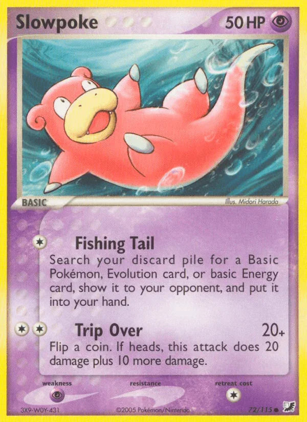 72, Common, EX: Unseen Forces, Normal, Psychic, Psychic[×2] Slowpoke (72/115) [EX: Unseen Forces] - Trading Card World