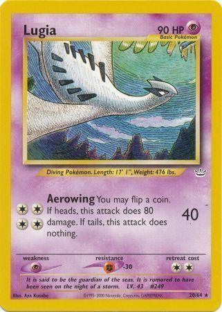 20, Fighting[-30], Neo Revelation Unlimited, Normal, Psychic, Psychic[×2], Rare Lugia (20/64) [Neo Revelation Unlimited] - Trading Card World