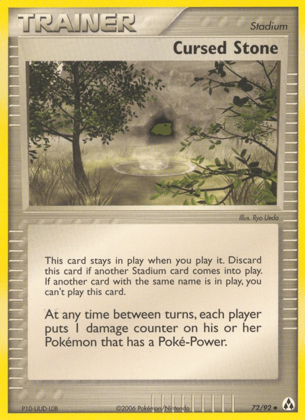72, EX: Legend Maker, Normal, Stadium, Uncommon Cursed Stone (72/92) [EX: Legend Maker] - Trading Card World