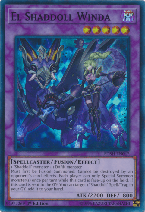 1st Edition, Dark, Fusion/Effect Monster, Spellcaster, Structure Deck: Shaddoll Showdown, Super Rare, Unlimited El Shaddoll Winda [SDSH-EN047] Super Rare - Trading Card World
