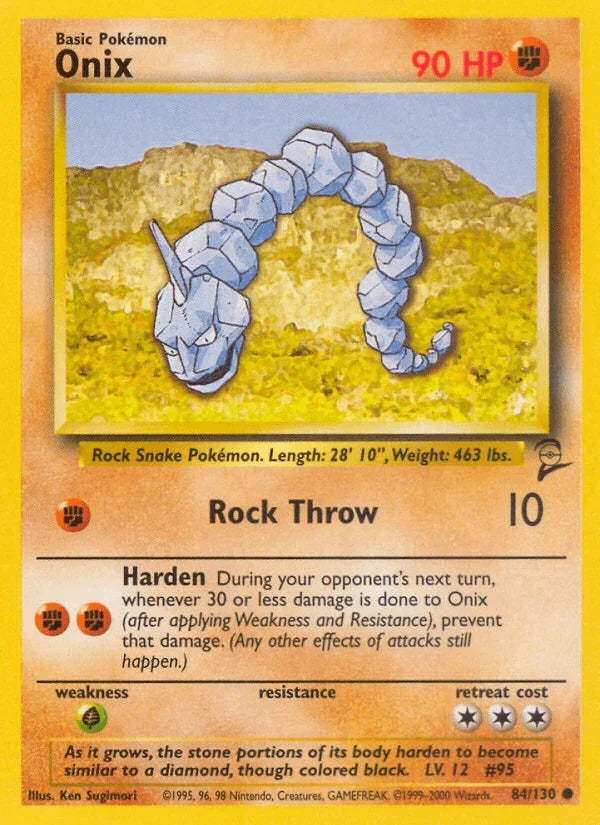 84, Base Set 2, Common, Fighting, Grass[×2], Normal Onix (84/130) [Base Set 2] - Trading Card World
