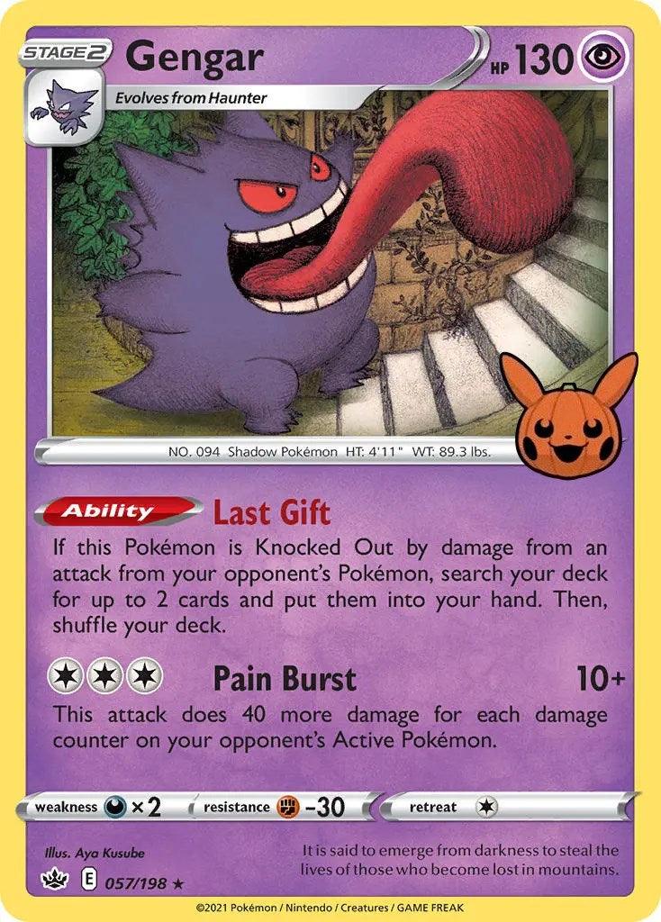 057, Darkness [x2], Fighting [-30], Holofoil, Promo, Psychic, Trick or Trade Gengar (057/198) [Trick or Trade] - Trading Card World