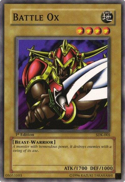 1st Edition, Beast-Warrior, Common, Earth, Normal Monster, Starter Deck: Kaiba, Unlimited Battle Ox [SDK-005] Common - Trading Card World