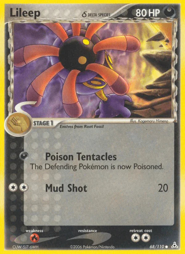68, Common, Darkness, EX: Holon Phantoms, Fire[×2], Normal Lileep (68/110) (Delta Species) [EX: Holon Phantoms] - Trading Card World