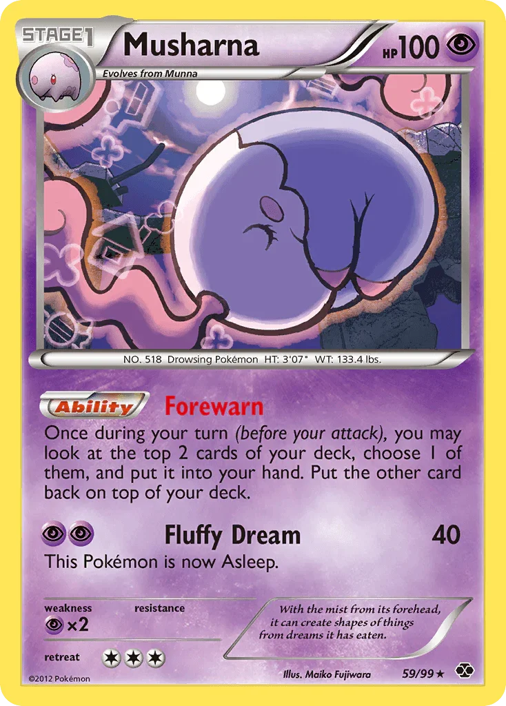 59, Black & White: Next Destinies, Normal, Psychic, Psychic[×2], Rare, Reverse Holofoil Musharna (59/99) [Black & White: Next Destinies] - Trading Card World