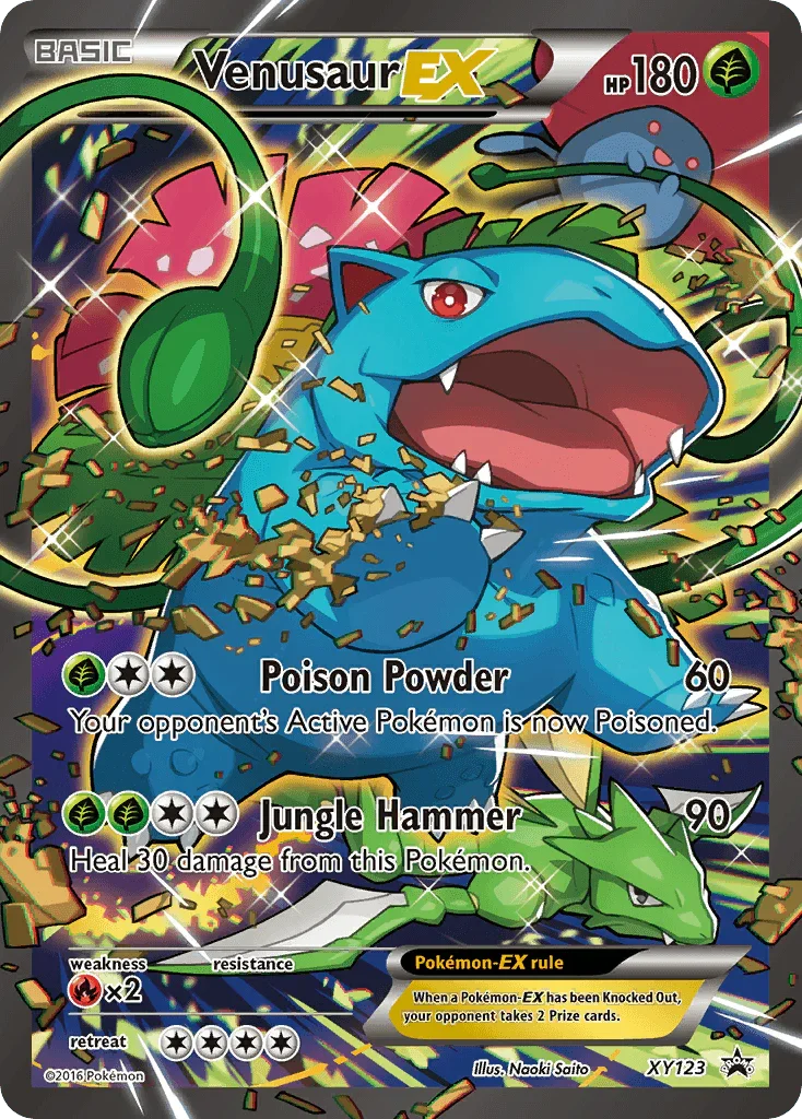 Fire[×2], Grass, Holofoil, Promo, XY123, XY: Black Star Promos Venusaur EX (XY123) [XY: Black Star Promos] - Trading Card World