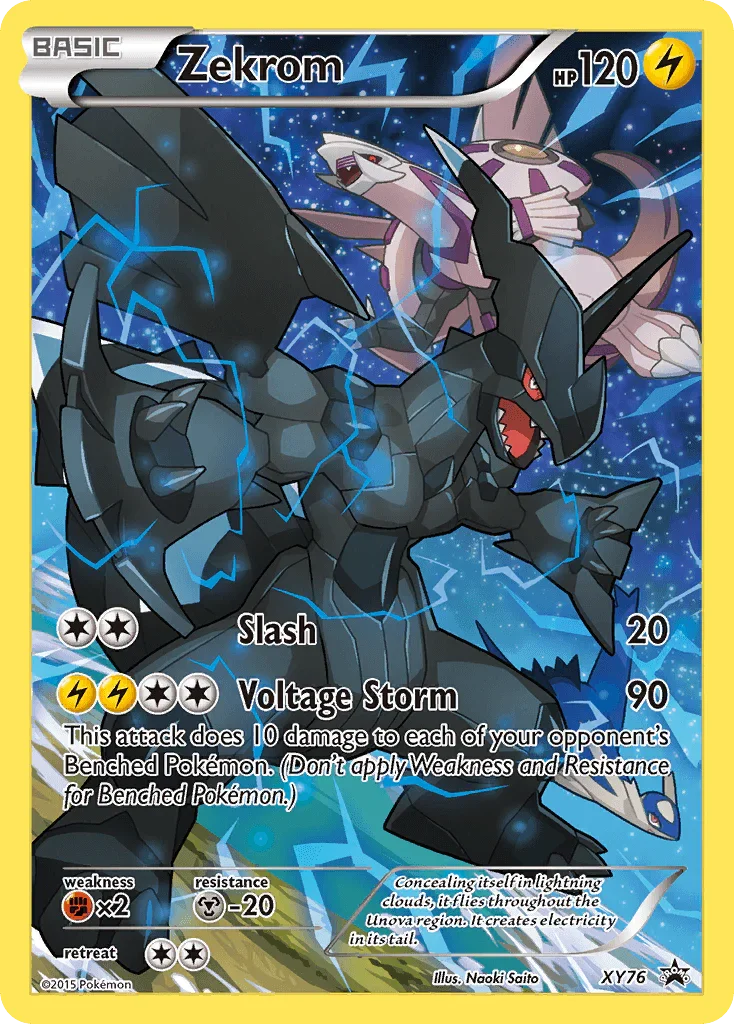 Fighting[×2], Holofoil, Lightning, Metal[-20], Promo, XY76, XY: Black Star Promos Zekrom (XY76) [XY: Black Star Promos] - Trading Card World