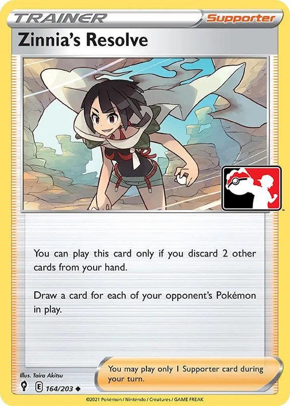 164, Holofoil, noPrice, Normal, Prize Pack Series One, Supporter, Uncommon Zinnia's Resolve (164/203) [Prize Pack Series One] - Trading Card World