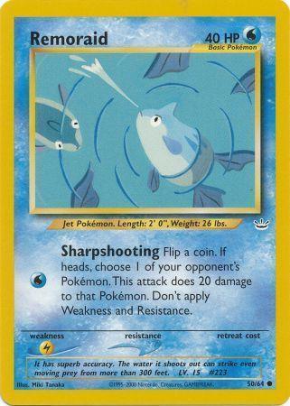 50, Common, Lightning[×2], Neo Revelation Unlimited, Normal, Water Remoraid (50/64) [Neo Revelation Unlimited] - Trading Card World