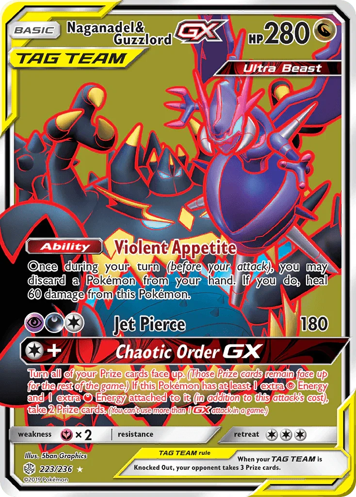 223, Dragon, Fairy[×2], Holofoil, Sun & Moon: Cosmic Eclipse, Ultra Rare Naganadel & Guzzlord GX (223/236) [Sun & Moon: Cosmic Eclipse] - Trading Card World