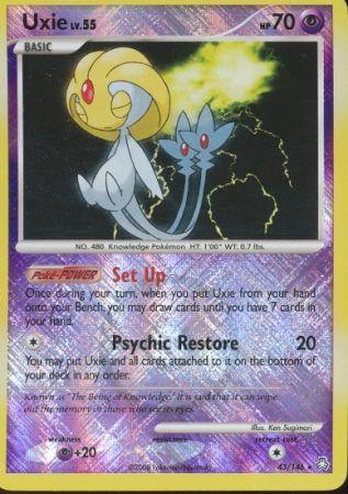 43, Diamond & Pearl: Legends Awakened, Promo, Psychic, Psychic[+20], Reverse Holofoil Uxie (43/146) (League Promo) [Diamond & Pearl: Legends Awakened] - Trading Card World