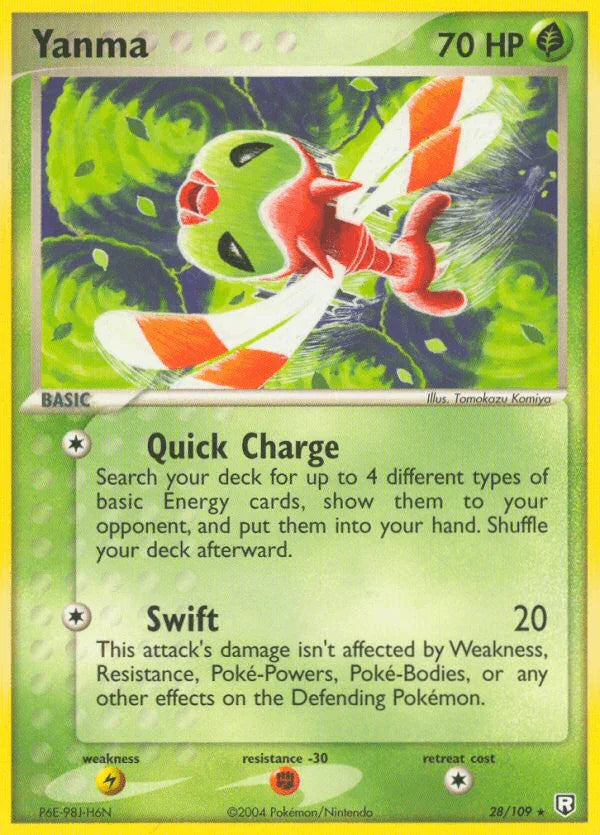 28, EX: Team Rocket Returns, Fighting[-30], Grass, Lightning[×2], Normal, Rare Yanma (28/109) [EX: Team Rocket Returns] - Trading Card World