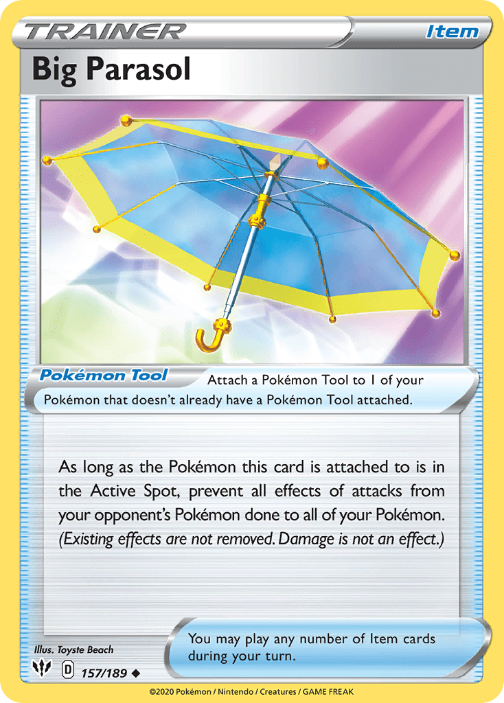 157, Item, Normal, Reverse Holofoil, Sword & Shield: Darkness Ablaze, Uncommon Big Parasol (157/189) [Sword & Shield: Darkness Ablaze] - Trading Card World
