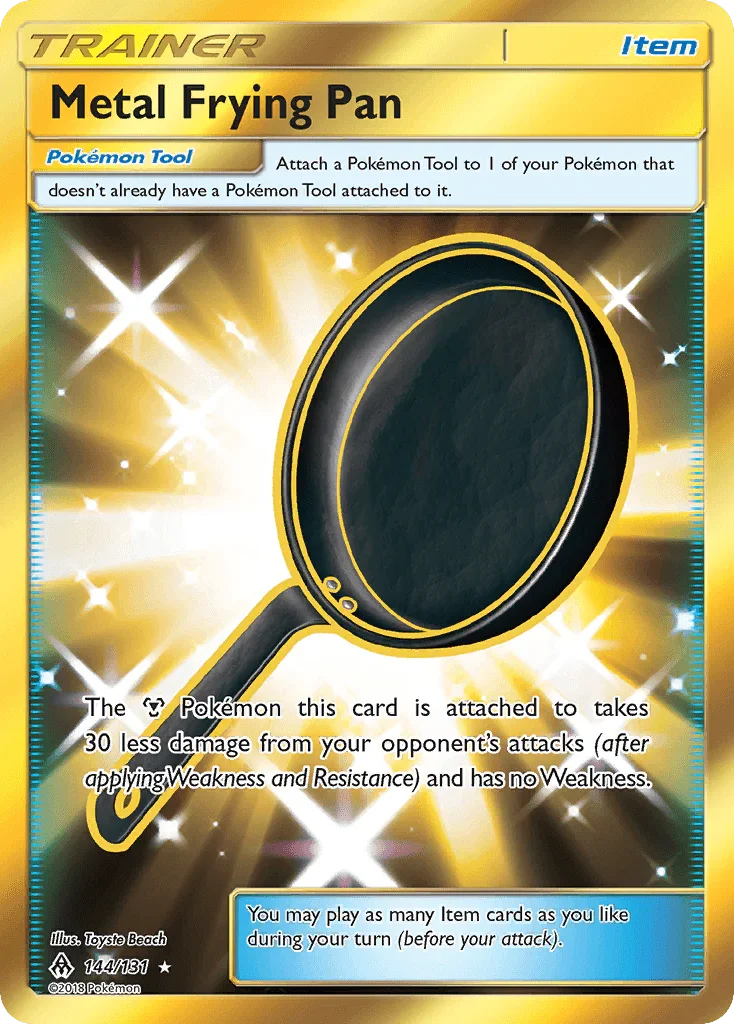 144, Holofoil, Item, Secret Rare, Sun & Moon: Forbidden Light Metal Frying Pan (144/131) [Sun & Moon: Forbidden Light] - Trading Card World