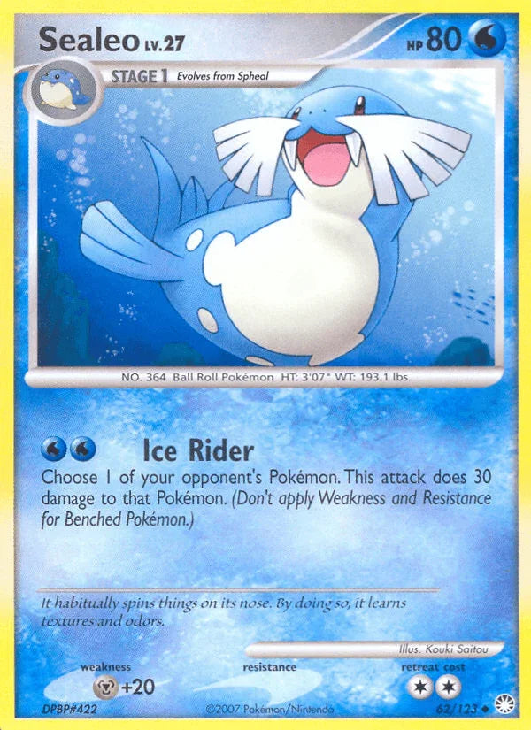 62, Diamond & Pearl: Mysterious Treasures, Metal[+20], Normal, Reverse Holofoil, Uncommon, Water Sealeo (62/123) [Diamond & Pearl: Mysterious Treasures] - Trading Card World