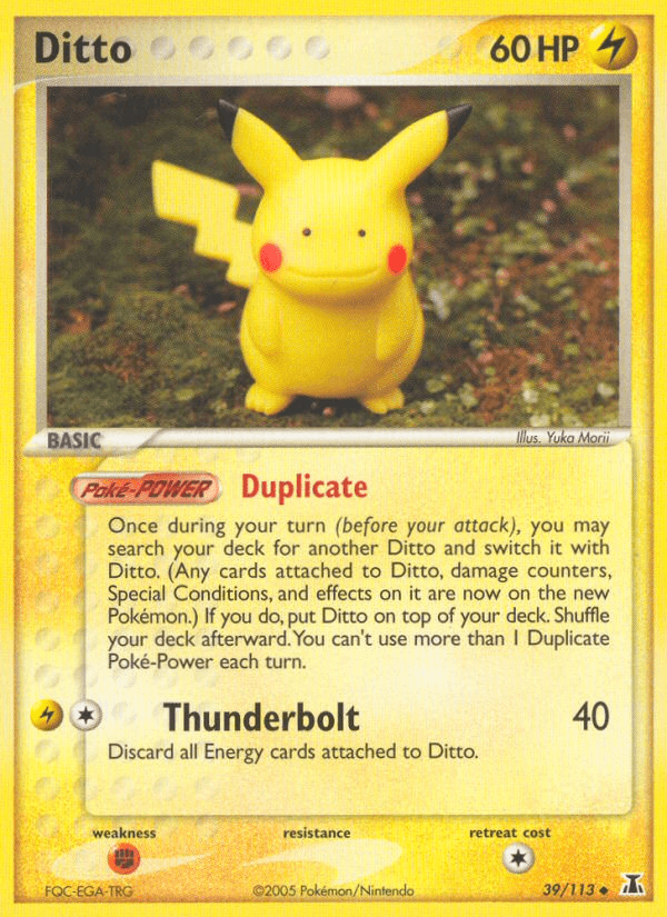 39, EX: Delta Species, Fighting[×2], Lightning, Normal, Uncommon Ditto (39/113) [EX: Delta Species] - Trading Card World