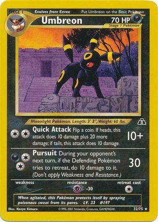 32, Darkness, Neo Discovery Unlimited, Normal, Psychic[-30], Rare Umbreon (32/75) [Neo Discovery Unlimited] - Trading Card World