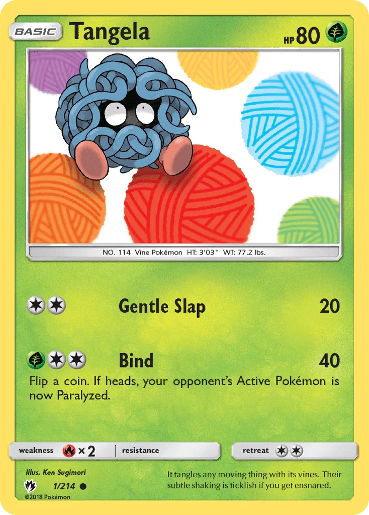 Common, Fire[×2], Grass, Normal, Reverse Holofoil, Sun & Moon: Lost Thunder Tangela (1/214) [Sun & Moon: Lost Thunder] - Trading Card World