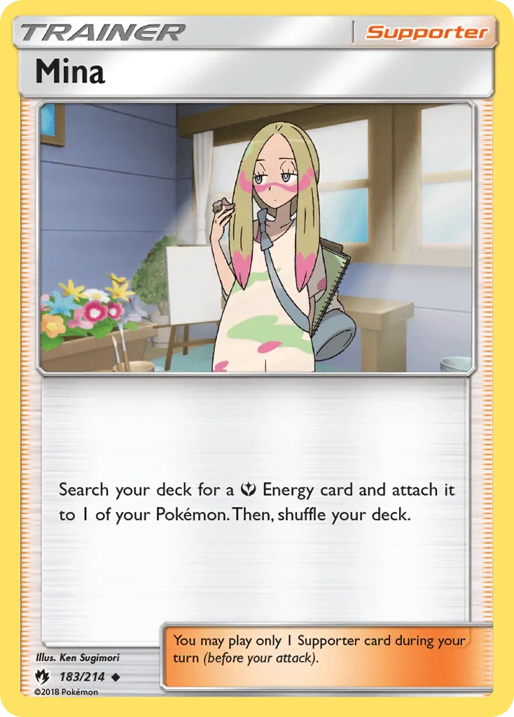 183, Normal, Reverse Holofoil, Sun & Moon: Lost Thunder, Supporter, Uncommon Mina (183/214) [Sun & Moon: Lost Thunder] - Trading Card World