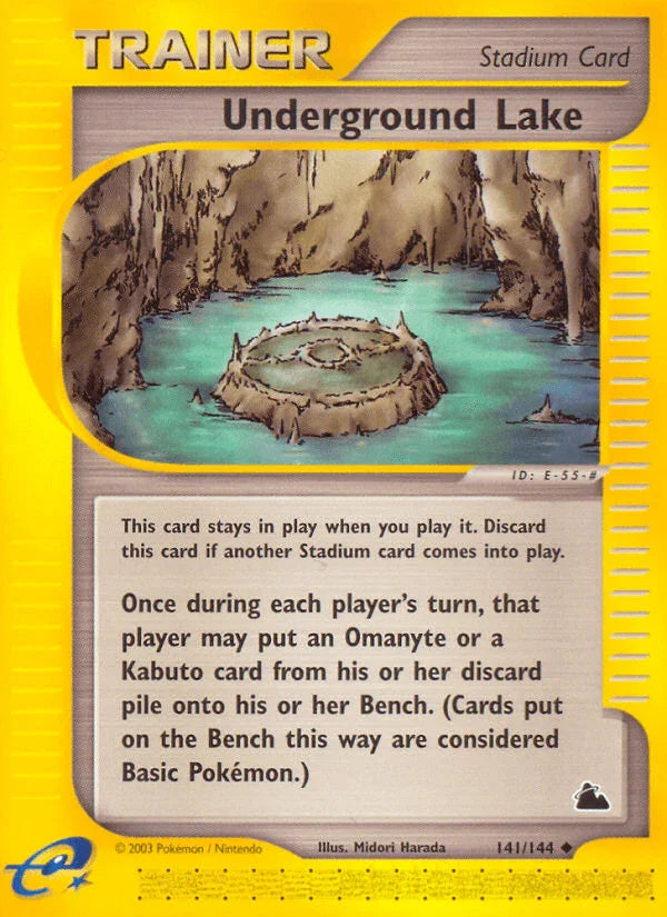 141, Normal, Reverse Holofoil, Skyridge, Stadium, Uncommon Underground Lake (141/144) [Skyridge] - Trading Card World