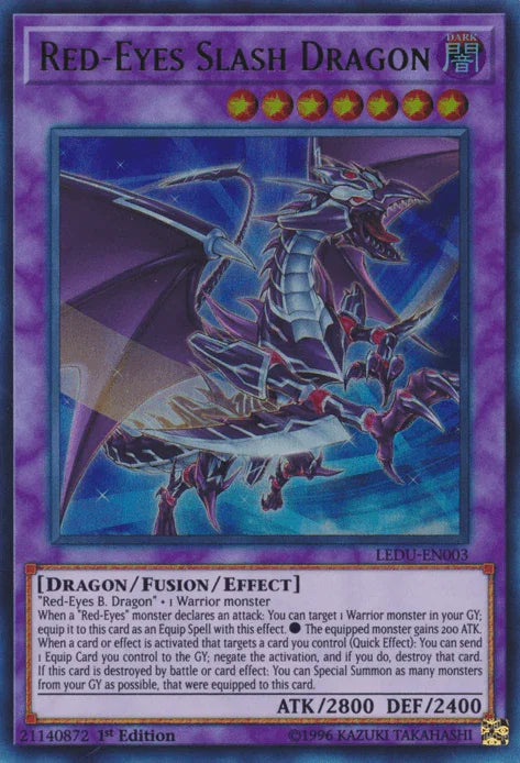 1st Edition, Dark, Dragon, Fusion/Effect Monster, Legendary Duelists, Ultra Rare Red-Eyes Slash Dragon [LEDU-EN003] Ultra Rare - Trading Card World
