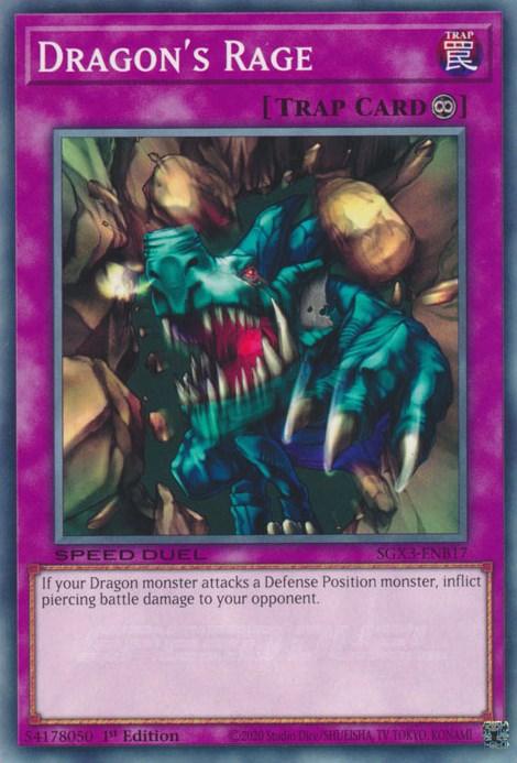 1st Edition, Common, Continuous Trap, Speed Duel GX: Duelists of Shadows, Trap Dragon's Rage [SGX3-ENB17] Common - Trading Card World