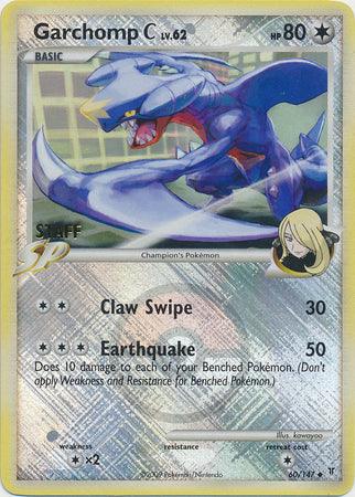 60, Colorless, Colorless [x2], Platinum: Supreme Victors, Reverse Holofoil, Uncommon Garchomp C (60/147) (Staff League Promo) [Platinum: Supreme Victors] - Trading Card World