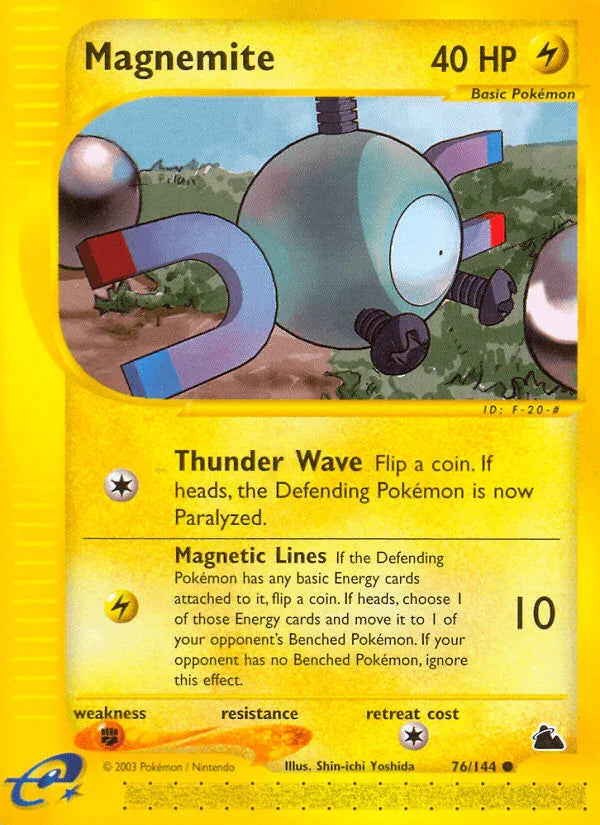 76, Common, Fighting[×2], Lightning, Normal, Reverse Holofoil, Skyridge Magnemite (76/144) [Skyridge] - Trading Card World