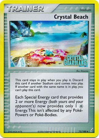 75, EX: Crystal Guardians, Reverse Holofoil, Stadium, Uncommon Crystal Beach (75/100) (Stamped) [EX: Crystal Guardians] - Trading Card World
